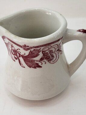1969 Vintage Caribe China Puerto Rico V-1 Red Floral Restaurant Ware Creamer